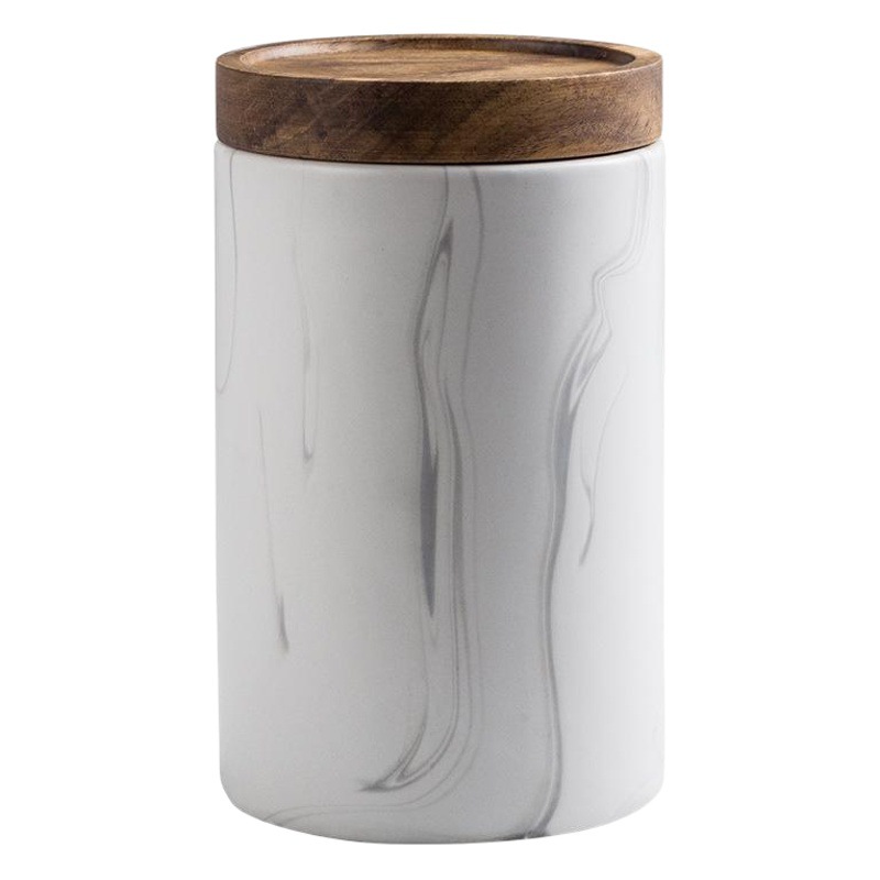 Retro mármol sello té olla cerámica Nordic almacenamiento tanque cocina creativa miscelánea grano almacenamiento tanque de almacenamiento