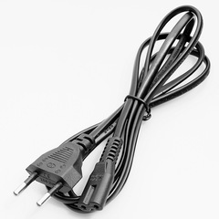 1/1.5 meter EU standard plug power cord, lighting and audio power adapter with two round plug eight-shaped tail cord