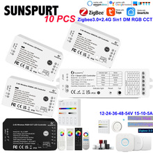 zigbee3.0 RGBWC�߲ʵ�˫ɫ���ܵ���LED�ƴ�������12-54V����ң��
