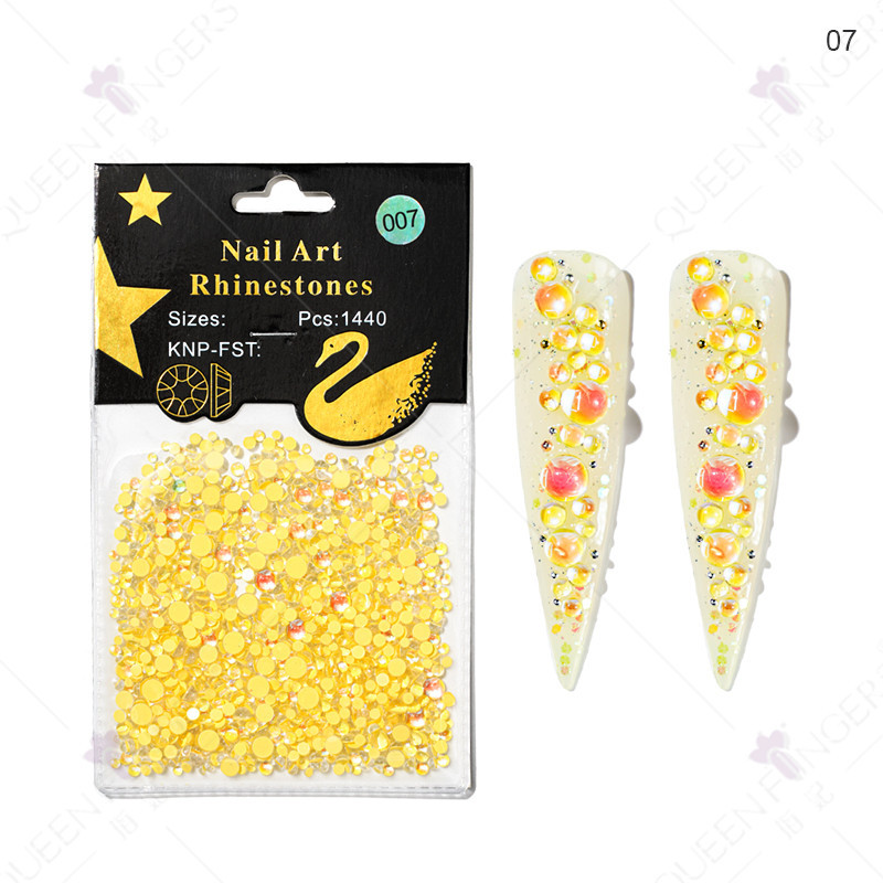 Nueva belleza de uñas color mágico perlas de peces humanos Aurora color caramelo cristal 1440 DIY uñas de cristal decorativo diamante Accesorios