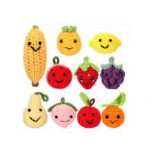 创意手工钩织表情水果玩偶成品钥匙扣配件毛线柠檬草莓樱桃编织