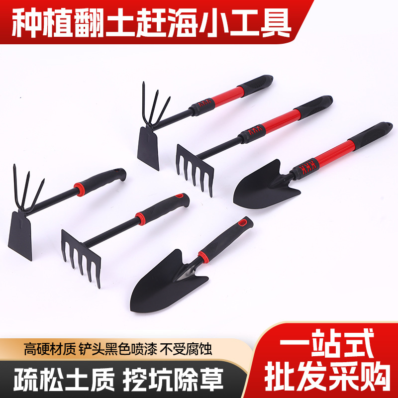 Paca de juego de pesca de mar, azada de hierro, pala de hierro, plantación doméstica, cultivo de flores, pala de flores de alta carne, jardinería de alta dureza