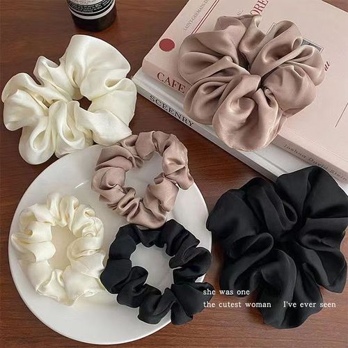 Forest style pig intestine hair circle hair accessory female leather sleeve high-end feeling hair rope head flower French head accessory ponytail hair rope hair elastic 