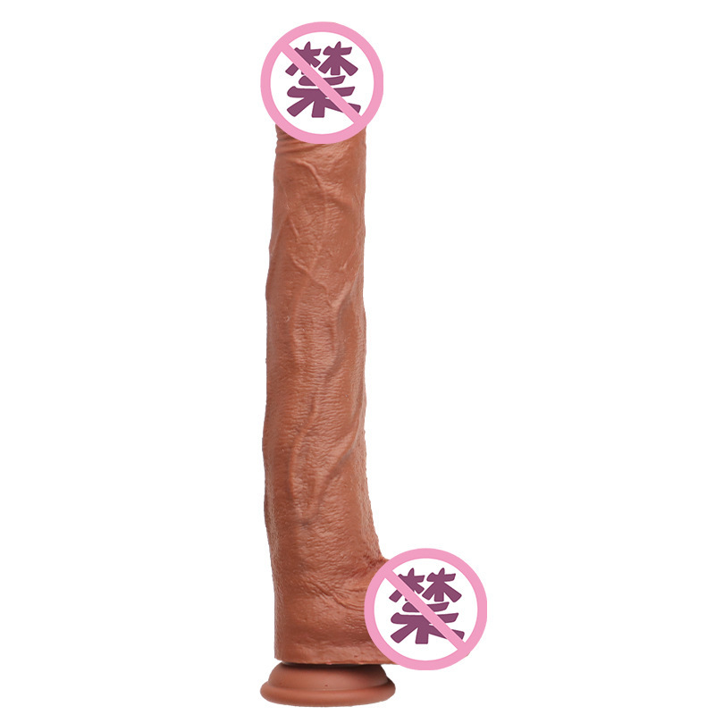 Extra Long Liquid Silicone Dildo 25cm, Dual-Color Finish, Clitoral Stimulation — detail image 3