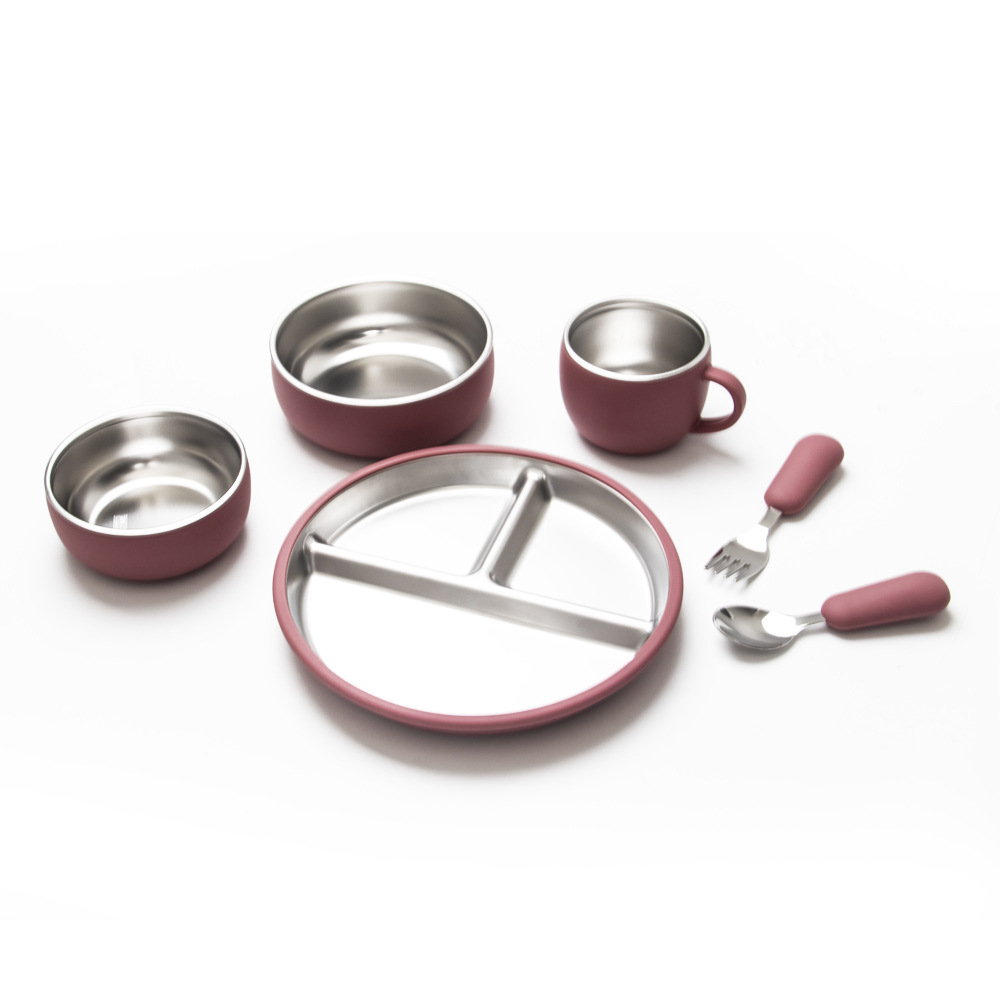 6-piece feeding set (rose red)