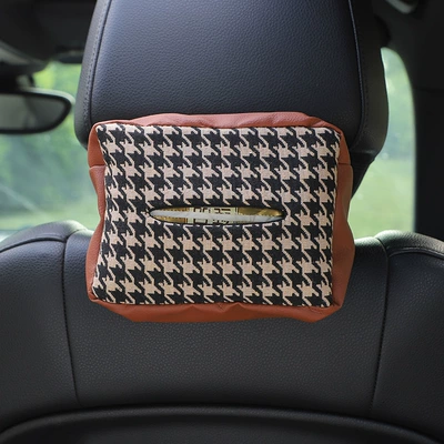 Houndstooth Pattern Car Tissue Car tissue box/set - brown-houndstooth-tissue-box