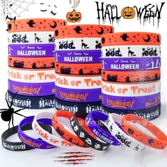 Hallowen partyアマゾン爆品ハロウィーンシリコンブレスレットカボチャは砂糖を与えないといじります