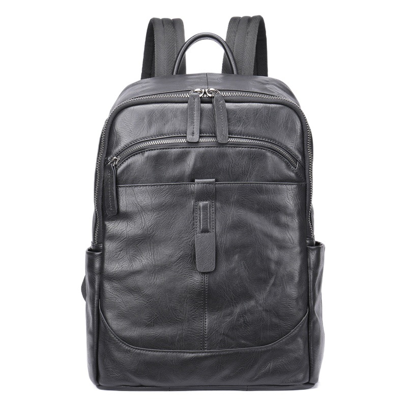 新型男性本革リュックサックシンプル軽便旅行カバンビジネスカジュアル大容量パソコンカバン牛革カバンブーム