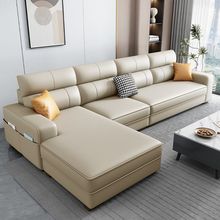 新款猫抓皮贵妃沙发L型客厅小户型爆款奶油风现代简约加宽沙发