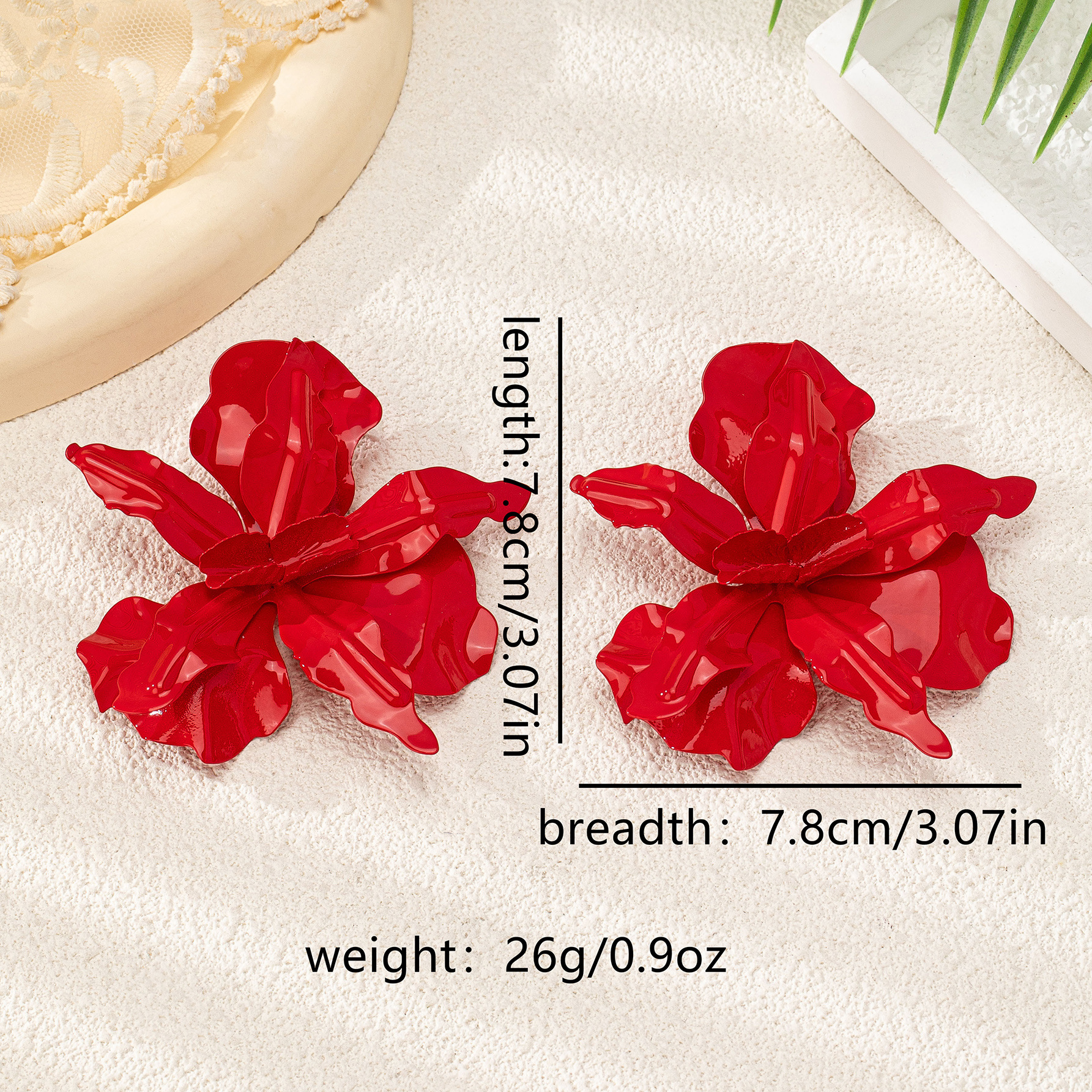 Flower Pattern 1 Pair Classic Style Flower Plating Alloy Ear Studs