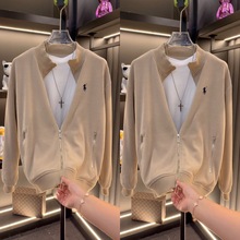 秋季轻奢男装新款老钱风潮流高品质夹克高级感时尚立领简约外套