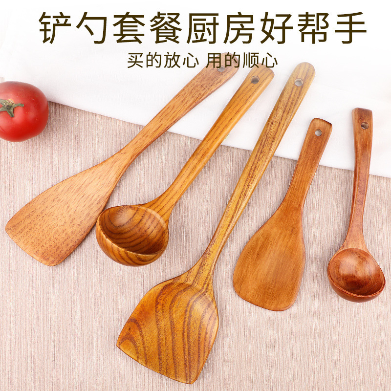 Cuchara de madera cuchara de sopa doméstica cuchara de mango largo cuchara de madera cuchara de arroz cuchara