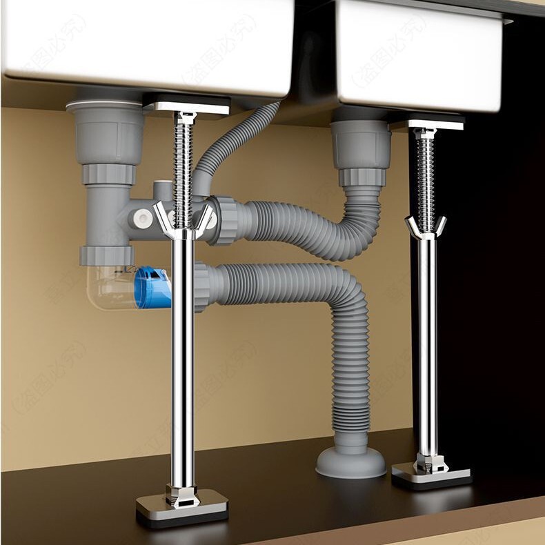 Undercounter Basin Support Rod, Washbasin Support Rod, Kitchen Sink Countertop Fixed Support, Load-Bearing Adjustable Telescopic Rod