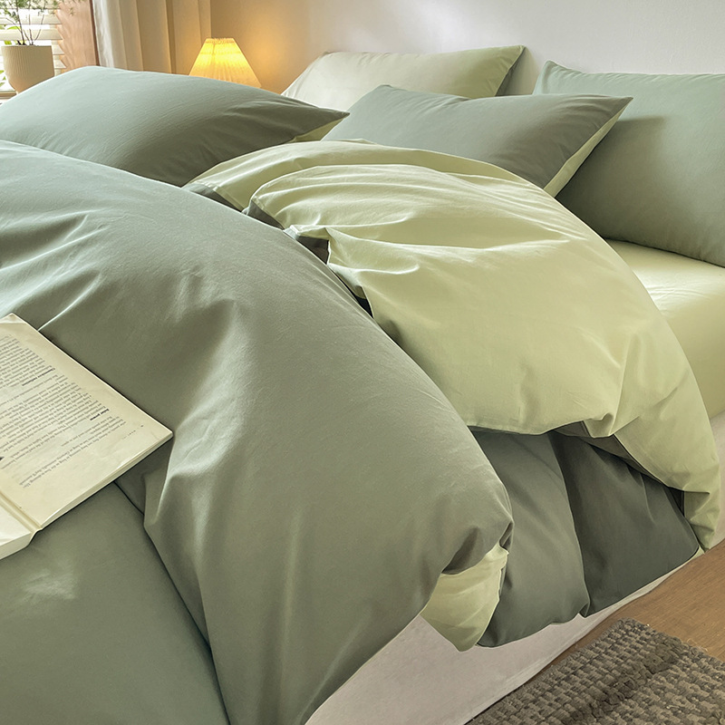 Una cama de algodón de cuatro piezas de algodón 2025, nueva colcha de cama de alta calidad, ropa de cama simple de tres piezas