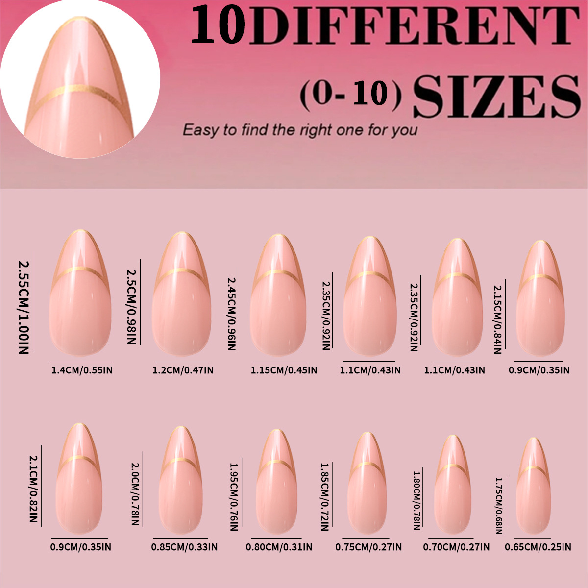 120 piezas de línea francesa en caja de uñas falsas desmontables de alto nivel de otoño