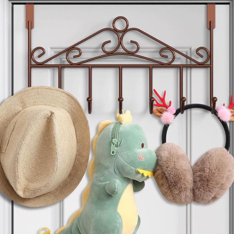 Han Yue Creative Iron Art Door Hook Rack with 8 Hooks - Wall Mounted Organizer