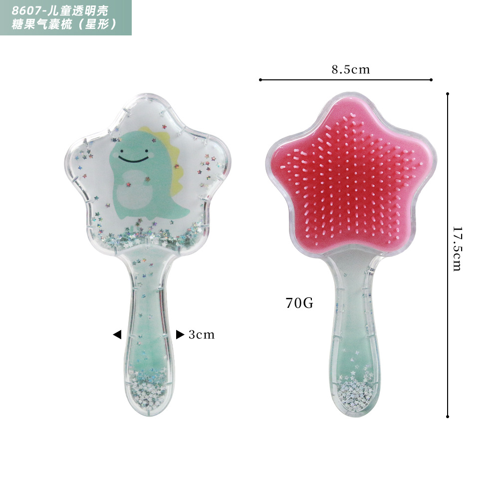 Dibujos animados niños TT peine plástico arenas movedizas lentejuelas cuero cabelludo masaje peine no anudado peine del pelo al por mayor