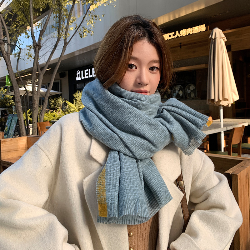 抖音维度维朵同款秋冬高级感围巾韩国甜美简约披肩保暖加厚围脖女|undefined