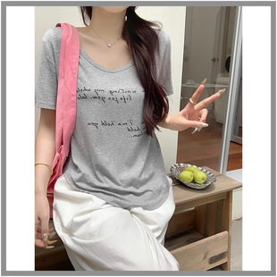 Summer Maternity New Style Fat Casual Pure Cotton Large Collar Short-Sleeved Shirt for Women to Cover Belly and Hide Flesh to Look Slim Irregular Top