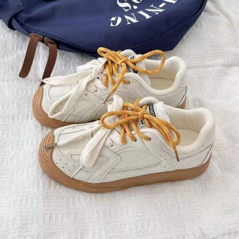 小众厚底板鞋女蓝色鞋子2025新款复古德训女鞋百搭休闲鞋安可拉红|undefined