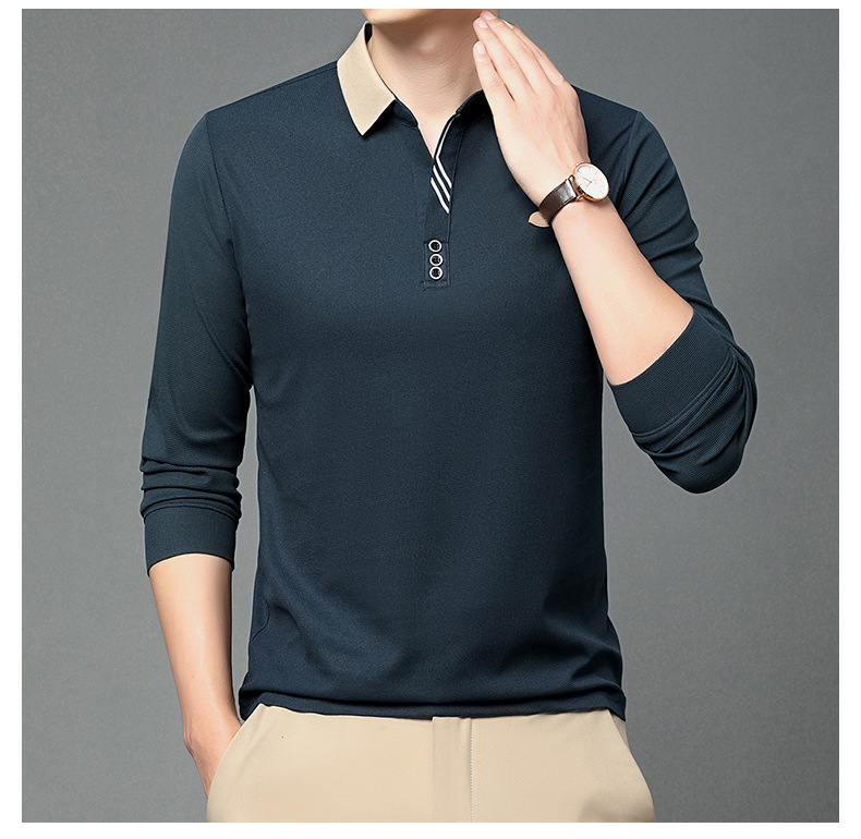 Herren Poloshirt Langarm Mit Plüschfutter Für Den Winter_voghion.com