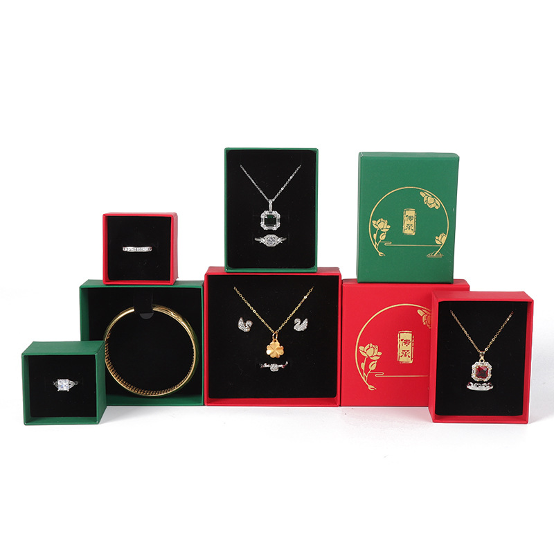 Herencia Tiandi cubierta caja de joyas anillo de papel collar caja de auriculares jade retro pulsera de esmeralda caja de pulseras
