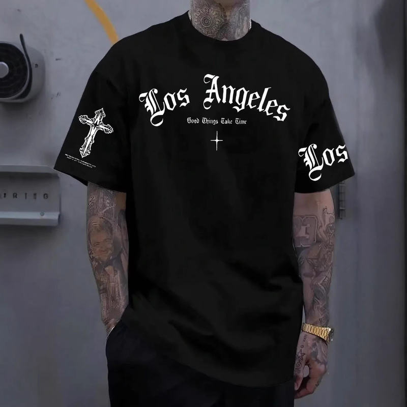 2025 Dark Harajuku Style Loose-Fitting Couple Gothic Style Letter Print Cotton T-Shirt Short-Sleeved Top for Male and Female Students 2025 Dark Harajuku Style Loose-Fitting Couple Gothic Style Letter Print Cotton T-Shirt Short-Sleeved Top for Male and Female Students
