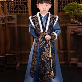 男童汉服唐装过年拜年服2024新款龙年新年童装儿童古风国学服朗诵