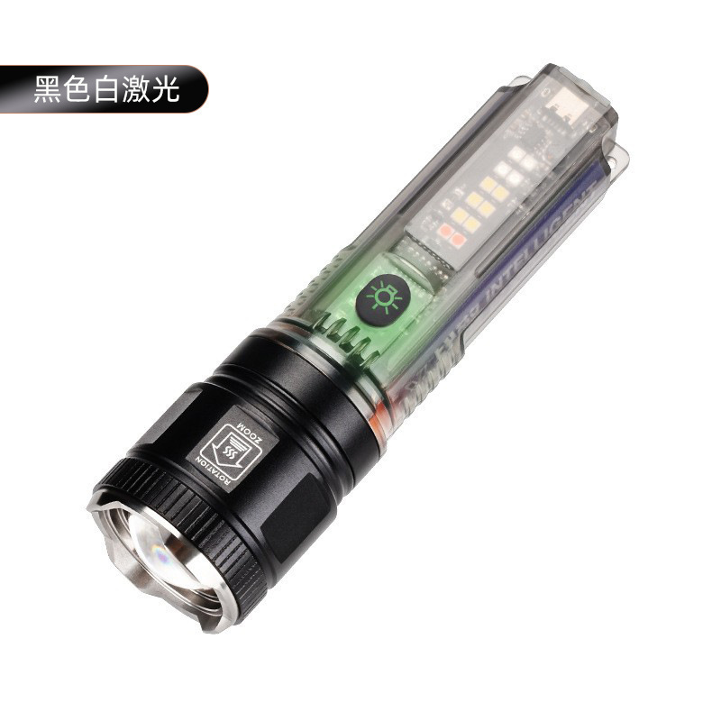 クロスボーダー LED 懐中電灯強力な光レーザー砲充電式屋外長距離多機能ソーラー懐中電灯長いバッテリー寿命|undefined