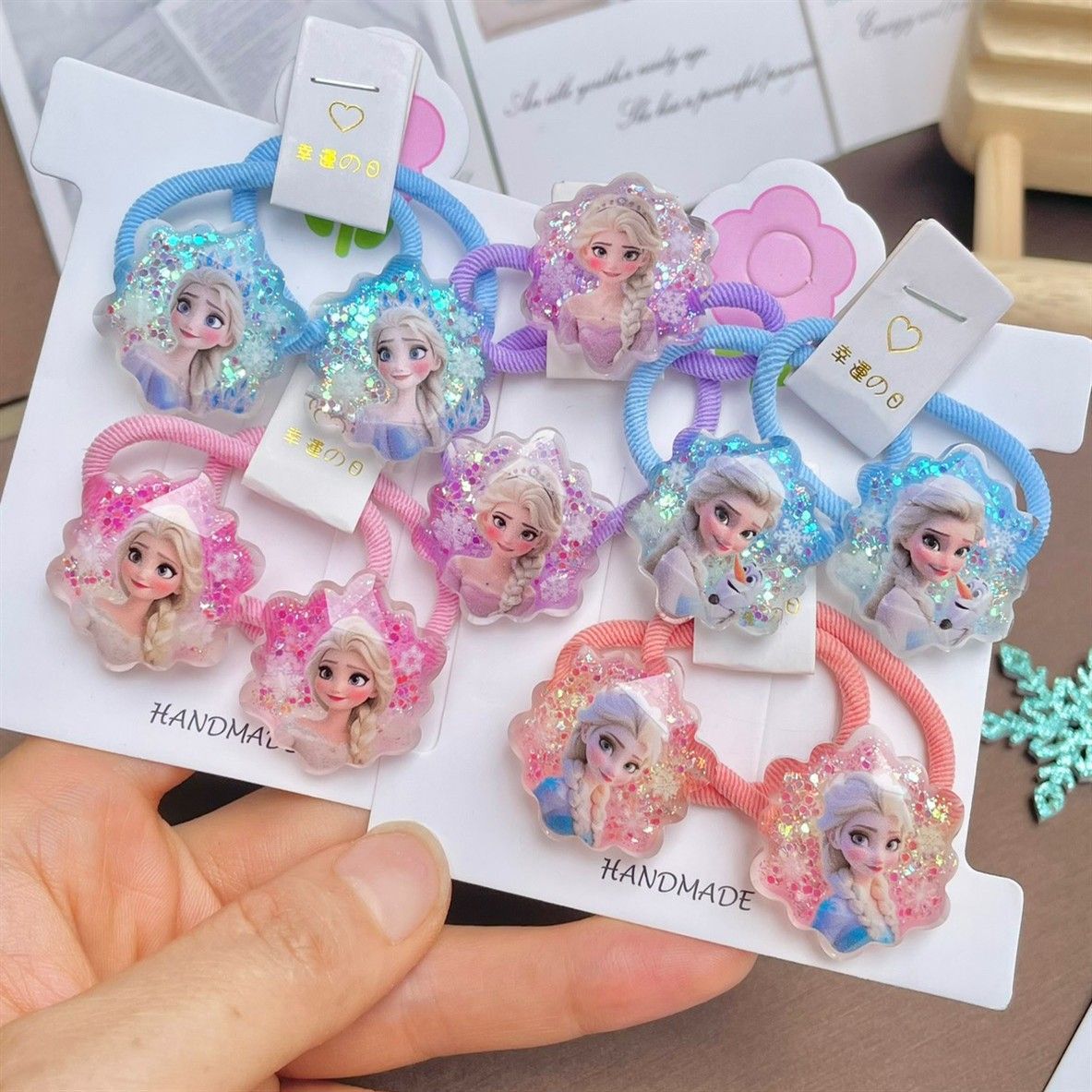 Princess Elsa sequin hair band children cartoon hair rope