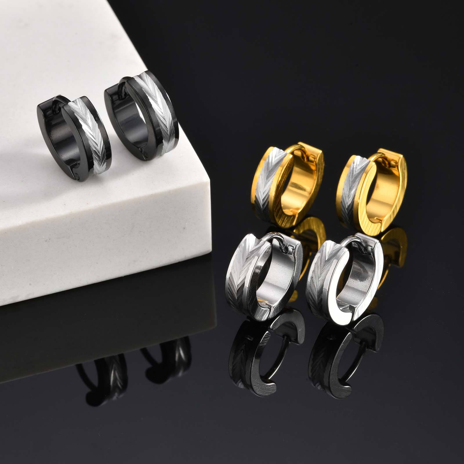 Jewelry personality stainless steel flower earrings earrings men's jewelry daily Joker cross-border wholesale EH-711