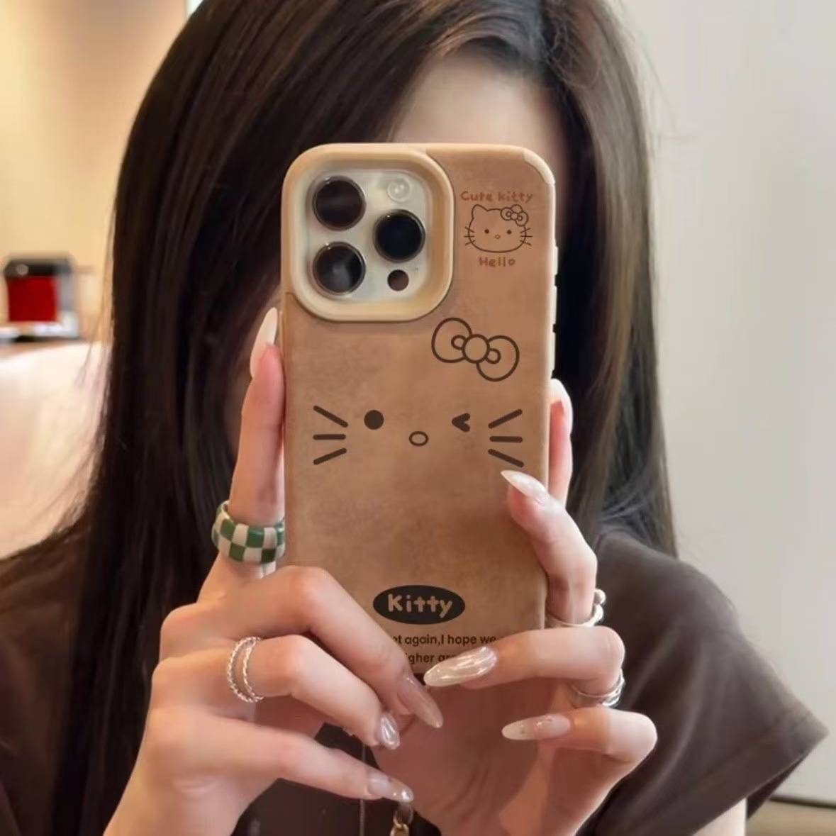 Nueva piel de cordero para iphone16 funda para teléfono móvil niña Apple 15promax/14 anti-caída 13pro12kT