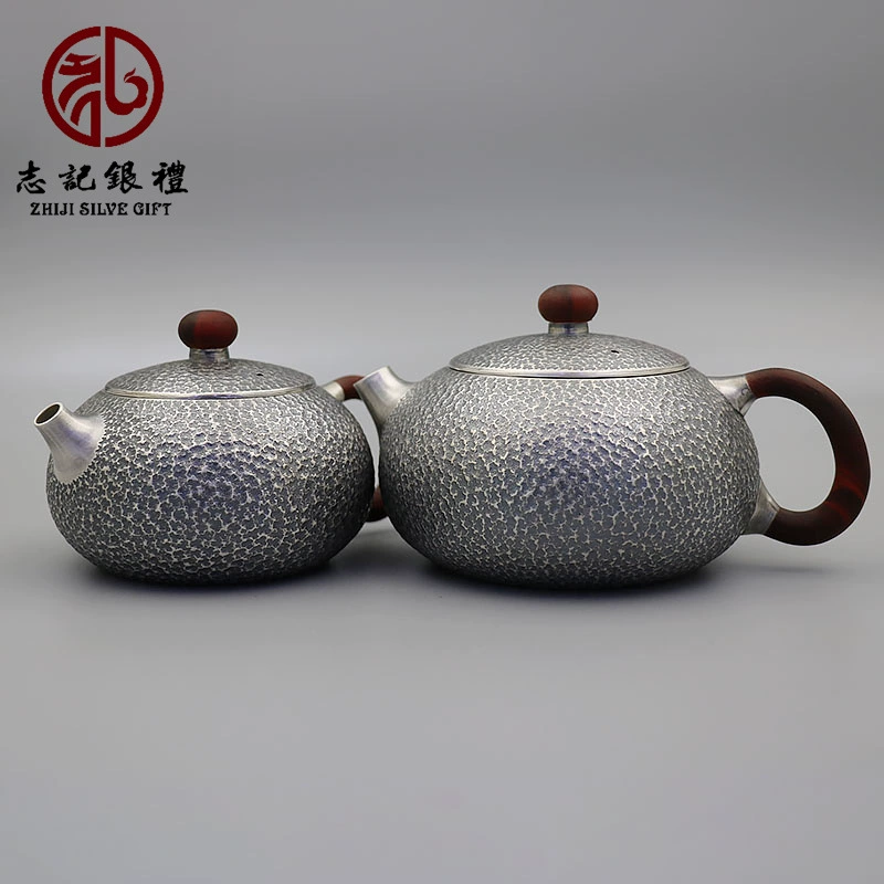 Tea cup, silver bracelet, with a forged pattern teapot, 925 sample silver, simple and elegant design