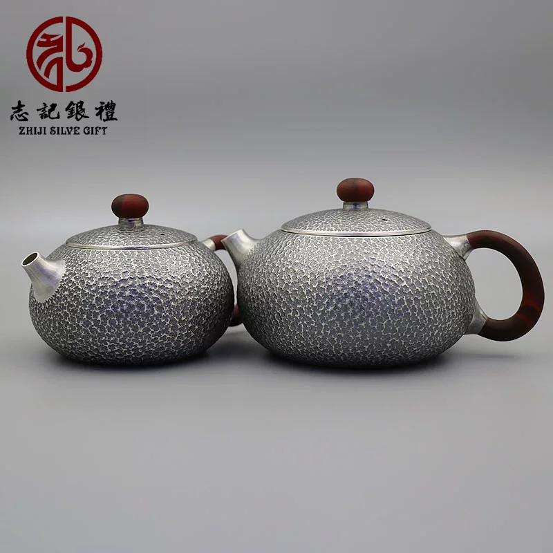 Tea cup, silver bracelet, with a forged pattern teapot, 925 sample silver, simple and elegant design