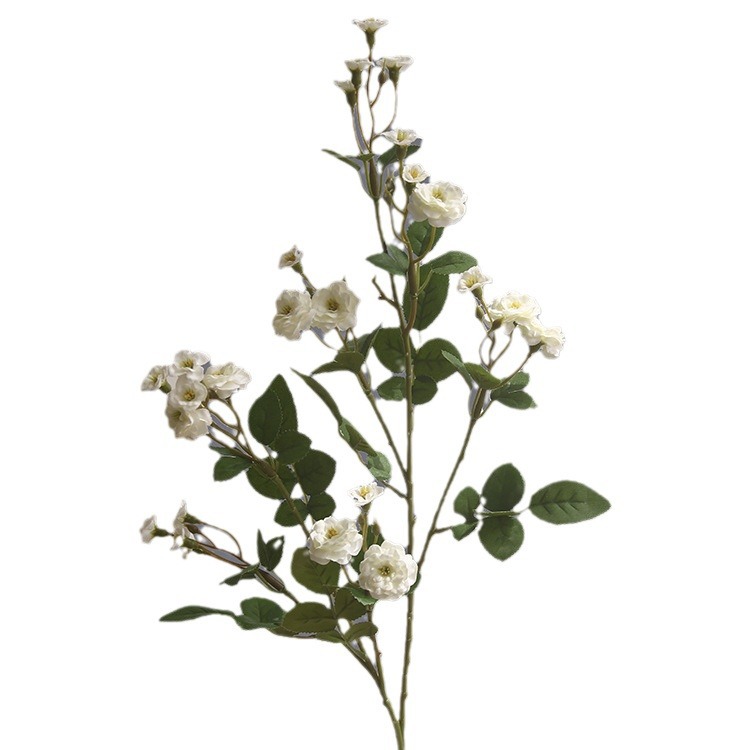 Una sola cabeza de rosa pequeña imitación flor nórdica ramo de flores secas decoración floral decoración floral decoración de mesa de comedor