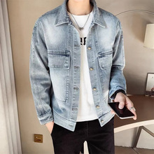 韩版潮牌外套ins牛仔百搭春秋季工装夹克帅气休闲男士短款潮流