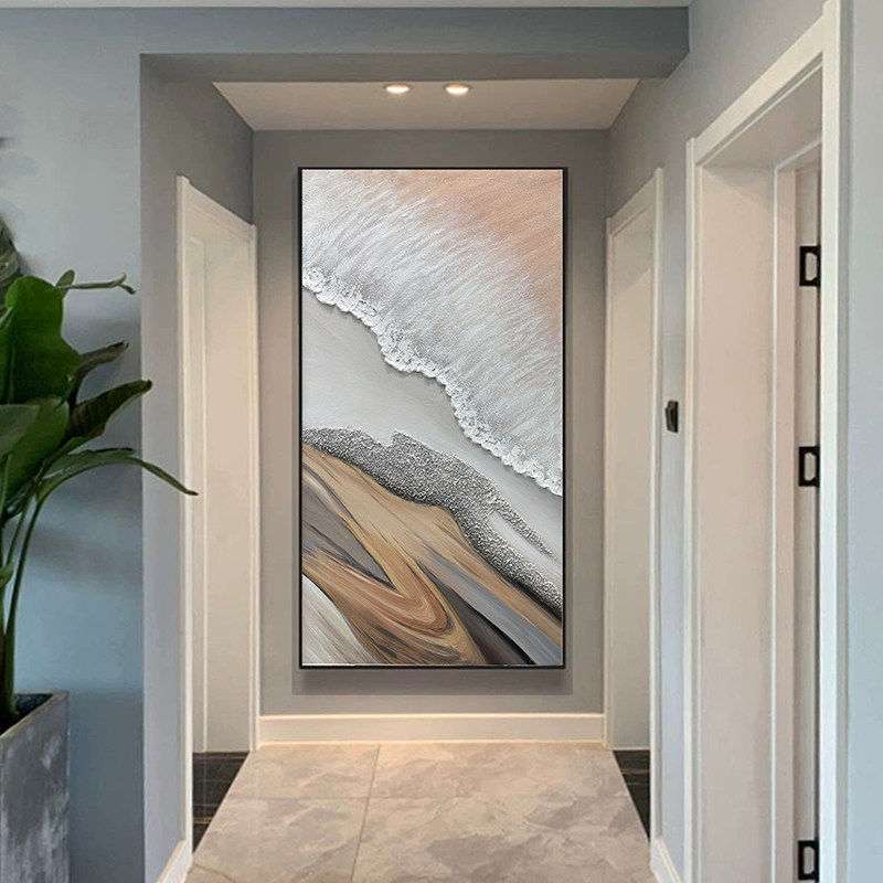 Pintura decorativa abstracta en el porche en la casa frente a la puerta pasillo sala de estar pinturas colgantes lujosas de alto nivel escaleras mural