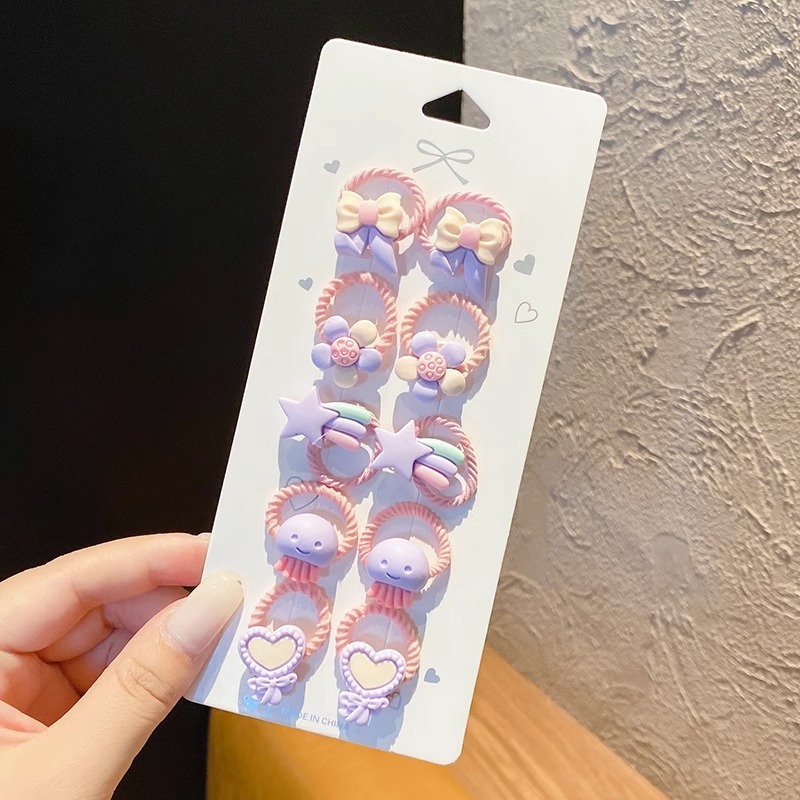 Cuerda linda del lazo del pelo de los niños tamaño pequeño no duele el pelo banda de goma del bebé femenino accesorios para el cabello banda de pelo de dibujos animados