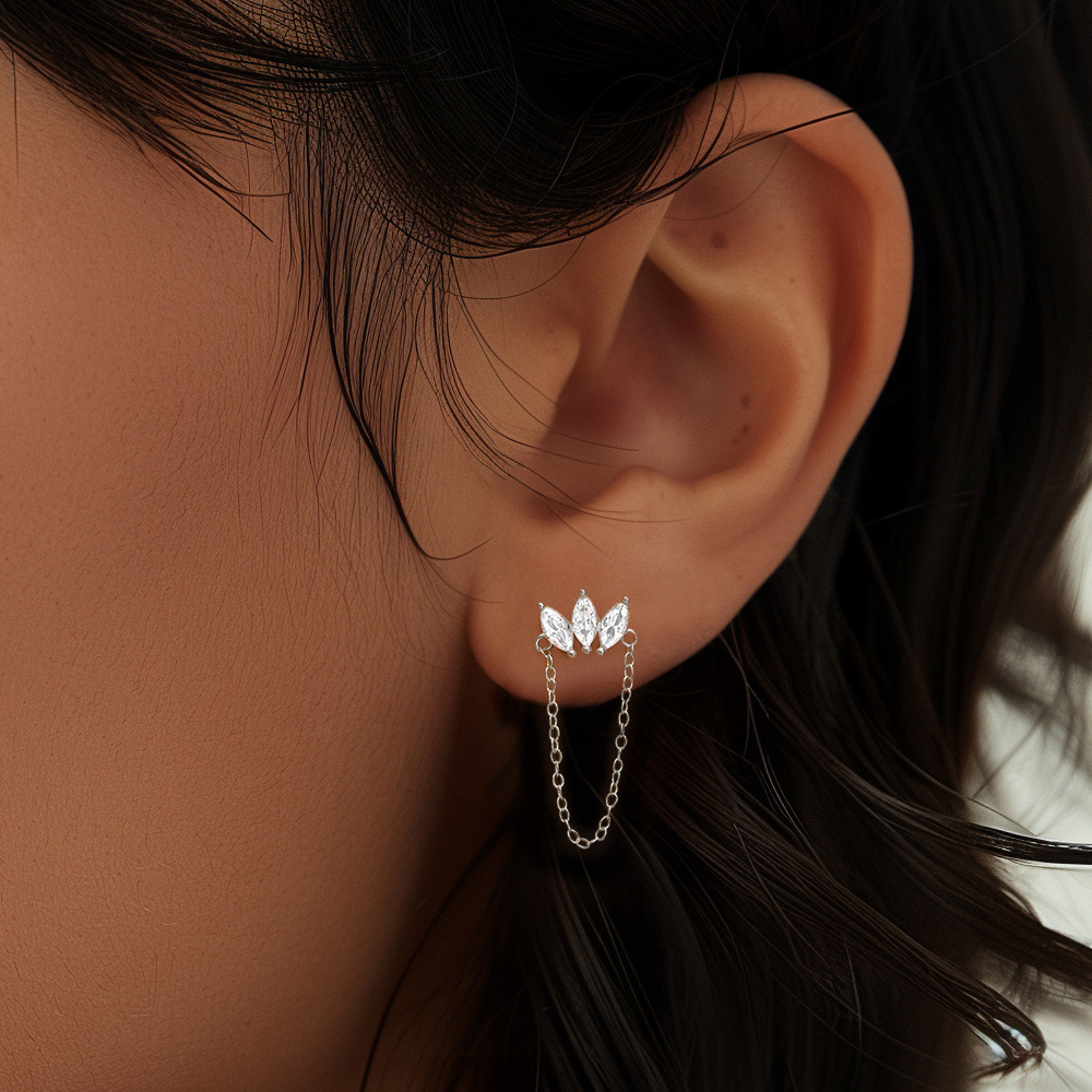 4g Weight Ear Studs Classification Ear Cartilage Rings & Studs Piercing Type 1 Piece Quantity Holiday, Daily, Party Occasion 925 Sterling Silver Material Devil's Eye, Star, Moon Pattern Women's Gender Elegant Style 1 Piece 925 Sterling Silver Devil's Eye Star Moon Ear Studs 10
