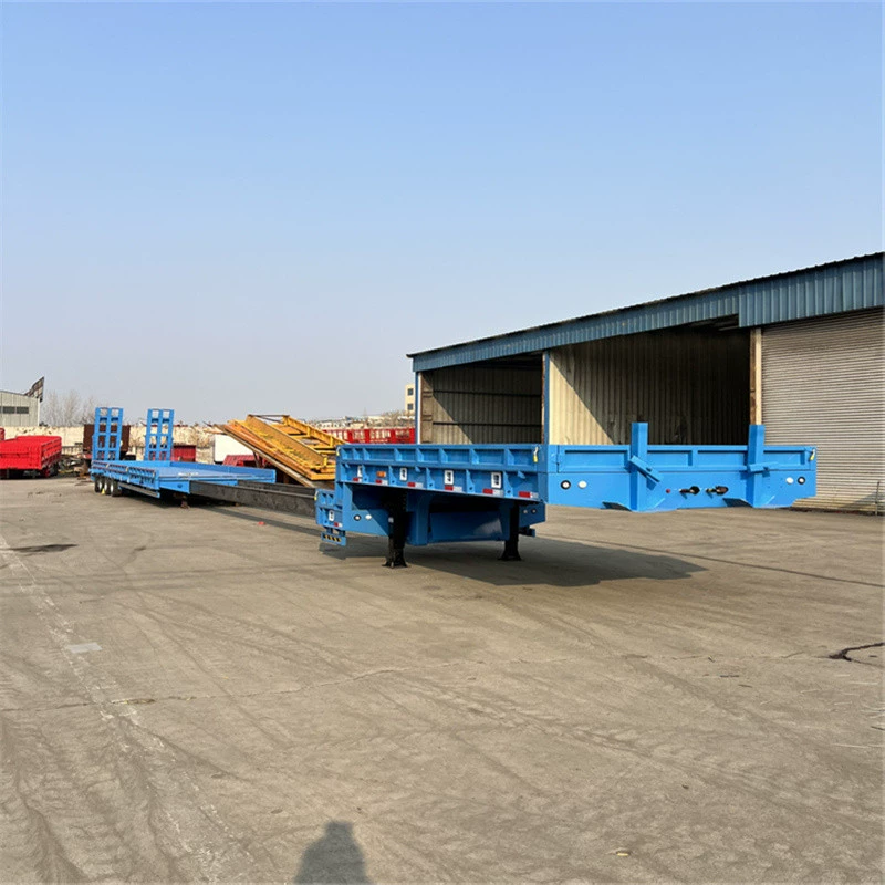 13-метровый низкий плоский транспортный полуприцеп Три моста большой кусок 3 линии 6 оси гидравлическая лестница крючок машина транспортный прицеп