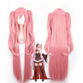 动漫假发 终结的炽天使克鲁鲁采佩西女王烟粉色虎口夹cos假发