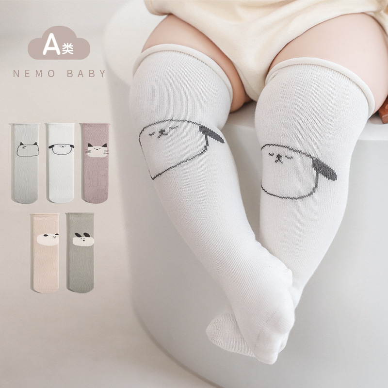 2023 otoño nuevo bebé calcetines largos boca suelta pierna sin hueso sobre la rodilla tubo alto bebé recién nacido Calcetines