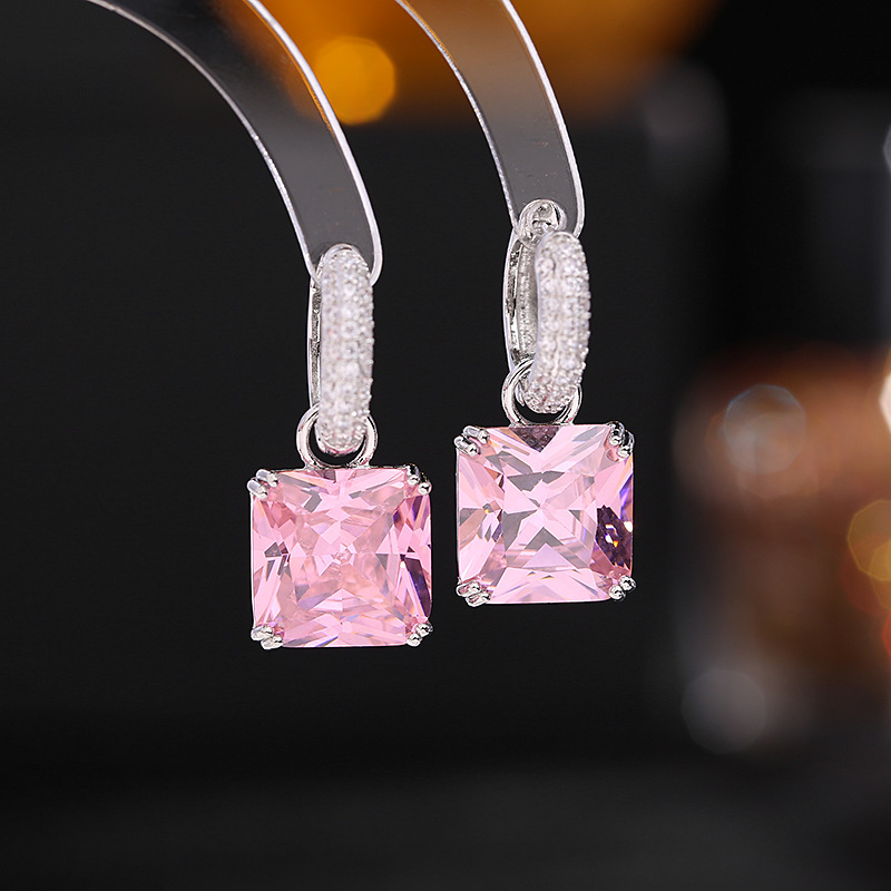 Small design geometric removable universal earrings with zircon