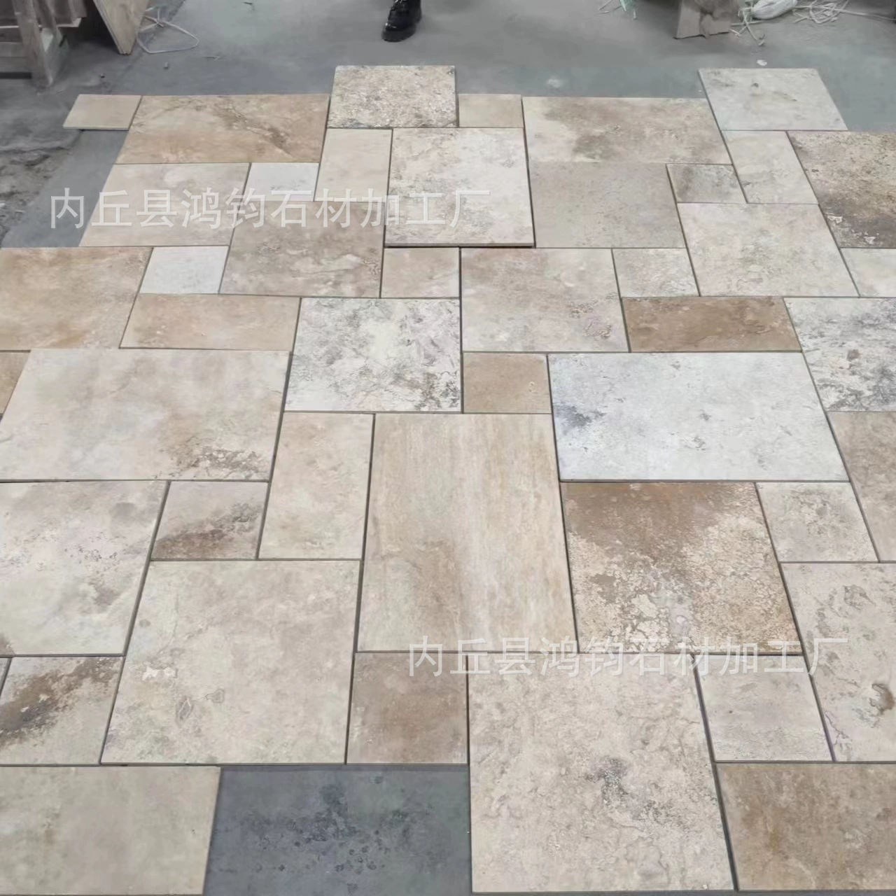 Натуральный слизовый камень, двор, напольный камень, бежевый травертин, напольная плитка, осенний желтый травертин, слизовый камень, садовая антикварная плитка