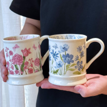 设计感杯子高级复古油画风铃花马克杯陶瓷水杯女家用办公室咖啡杯