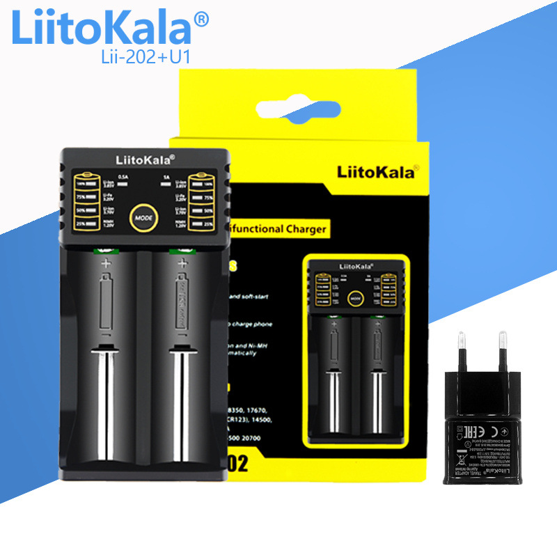 Lii-100 lii-202 lii-402 Lithium Battery Charger 18650 Charger with USB Input