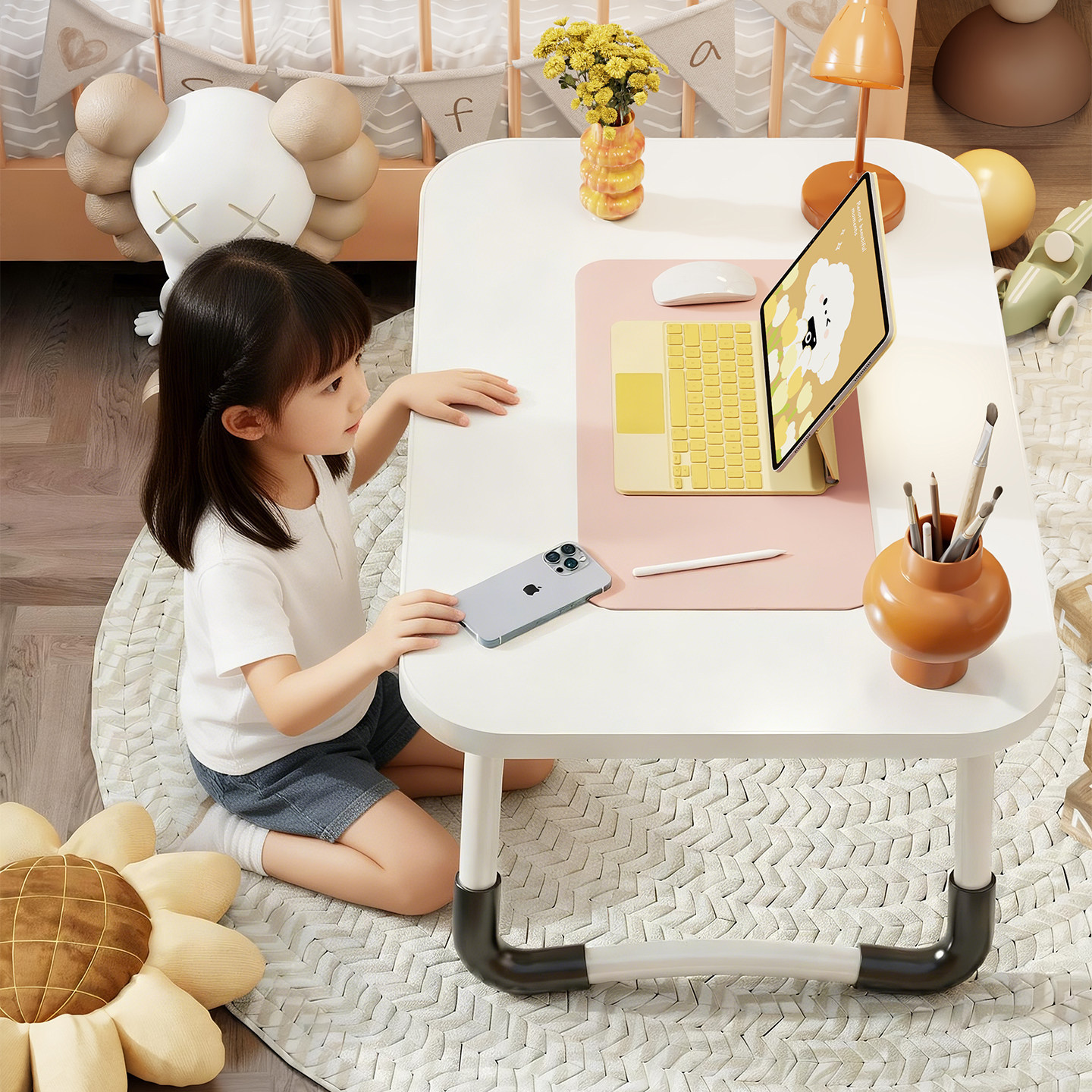 Mesa Plegable para Cama, Multifuncional, para Dormitorio y Estudiantes