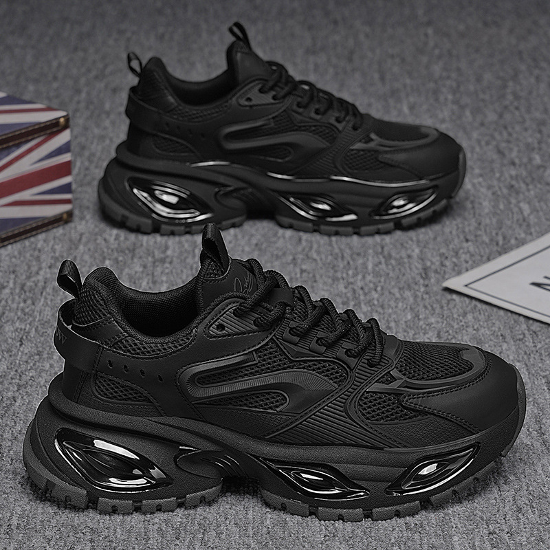 Zapatos de hombre 2025 nuevo verano casual versátil aumento de altura zapatos de papá zapatos casuales transpirables de malla de hombre