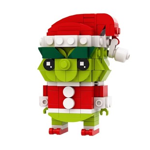 MOC building blocks compatible with Lego 64380 Grinch square head green fur monster building blocks toy educational gift