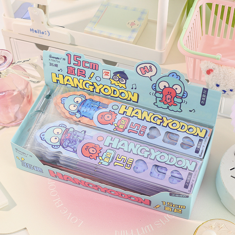 Sanrio 15cm Ruler, High-Quality Cute Clownfish Ruler, Transparent and Delicate Girl's Heart Wave Measuring Scale